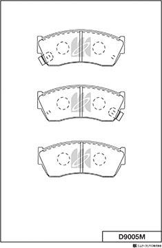 MK Kashiyama D9005M - Комплект спирачно феродо, дискови спирачки vvparts.bg