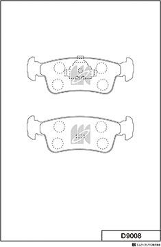 MK Kashiyama D9008 - Комплект спирачно феродо, дискови спирачки vvparts.bg