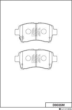 MK Kashiyama D9035M - Комплект спирачно феродо, дискови спирачки vvparts.bg