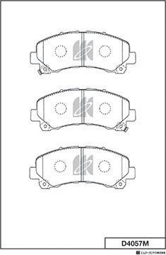 MK Kashiyama D4057M - Комплект спирачно феродо, дискови спирачки vvparts.bg