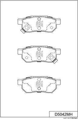 MK Kashiyama D5042MH - Комплект спирачно феродо, дискови спирачки vvparts.bg