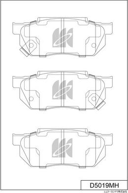 MK Kashiyama D5019MH - Комплект спирачно феродо, дискови спирачки vvparts.bg