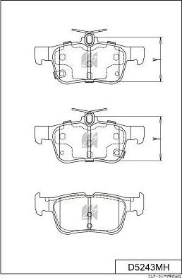 MK Kashiyama D5243MH - Комплект спирачно феродо, дискови спирачки vvparts.bg