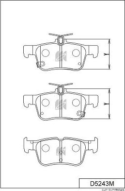 MK Kashiyama D5243M - Комплект спирачно феродо, дискови спирачки vvparts.bg