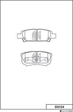 MK Kashiyama D6124 - Комплект спирачно феродо, дискови спирачки vvparts.bg