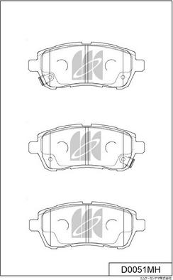 MK Kashiyama D0051MH - Комплект спирачно феродо, дискови спирачки vvparts.bg