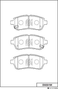 MK Kashiyama D0051M - Комплект спирачно феродо, дискови спирачки vvparts.bg