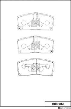 MK Kashiyama D0008M - Комплект спирачно феродо, дискови спирачки vvparts.bg