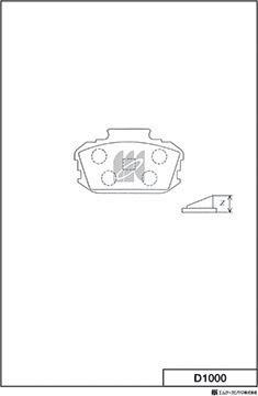 MK Kashiyama D1000 - Комплект спирачно феродо, дискови спирачки vvparts.bg