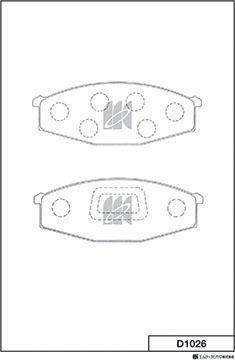 MK Kashiyama D1026 - Комплект спирачно феродо, дискови спирачки vvparts.bg