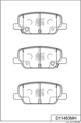 MK Kashiyama D11463MH - Комплект спирачно феродо, дискови спирачки vvparts.bg