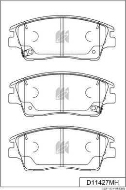 MK Kashiyama D11427MH - Комплект спирачно феродо, дискови спирачки vvparts.bg