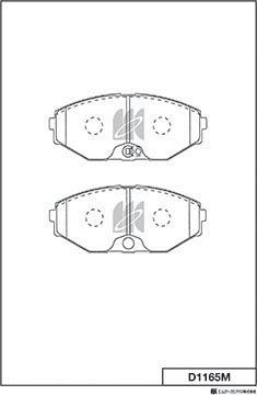 MK Kashiyama D1165M - Комплект спирачно феродо, дискови спирачки vvparts.bg