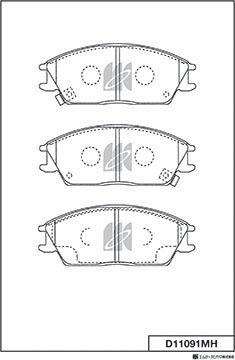 MK Kashiyama D11091MH - Комплект спирачно феродо, дискови спирачки vvparts.bg