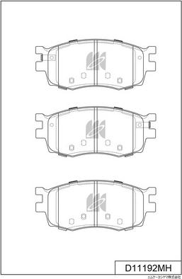 MK Kashiyama D11192MH - Комплект спирачно феродо, дискови спирачки vvparts.bg