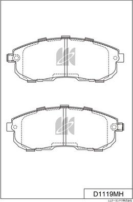 MK Kashiyama D1119MH - Комплект спирачно феродо, дискови спирачки vvparts.bg