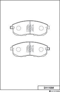 MK Kashiyama D1119M - Комплект спирачно феродо, дискови спирачки vvparts.bg