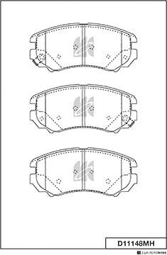 MK Kashiyama D11148MH - Комплект спирачно феродо, дискови спирачки vvparts.bg