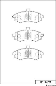 MK Kashiyama D11142M - Комплект спирачно феродо, дискови спирачки vvparts.bg