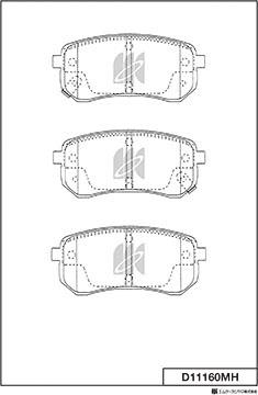 MK Kashiyama D11160MH - Комплект спирачно феродо, дискови спирачки vvparts.bg