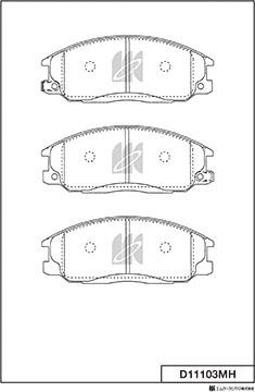 MK Kashiyama D11103MH - Комплект спирачно феродо, дискови спирачки vvparts.bg