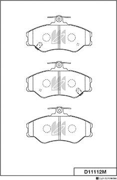 MK Kashiyama D11112M - Комплект спирачно феродо, дискови спирачки vvparts.bg