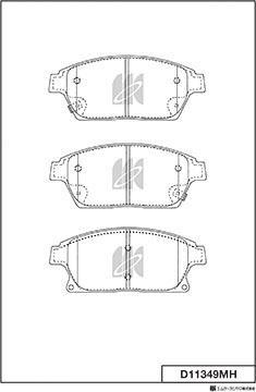 MK Kashiyama D11349MH - Комплект спирачно феродо, дискови спирачки vvparts.bg