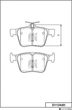 MK Kashiyama D11344H - Комплект спирачно феродо, дискови спирачки vvparts.bg