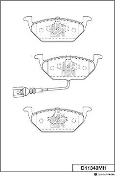 MK Kashiyama D11340MH - Комплект спирачно феродо, дискови спирачки vvparts.bg