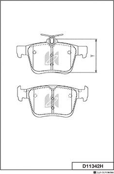 MK Kashiyama D11342H - Комплект спирачно феродо, дискови спирачки vvparts.bg