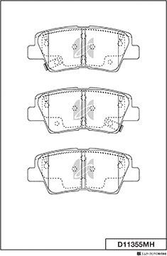 MK Kashiyama D11355MH - Комплект спирачно феродо, дискови спирачки vvparts.bg