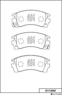 MK Kashiyama D1136M - Комплект спирачно феродо, дискови спирачки vvparts.bg