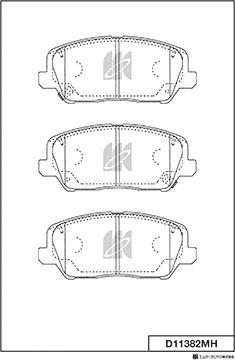 MK Kashiyama D11382MH - Комплект спирачно феродо, дискови спирачки vvparts.bg