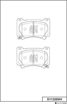 MK Kashiyama D11326MH - Комплект спирачно феродо, дискови спирачки vvparts.bg