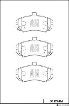 MK Kashiyama D11224M - Комплект спирачно феродо, дискови спирачки vvparts.bg