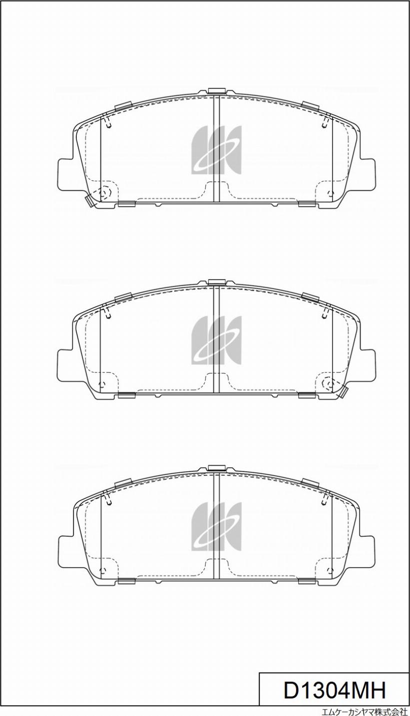 MK Kashiyama D1304MH - Комплект спирачно феродо, дискови спирачки vvparts.bg