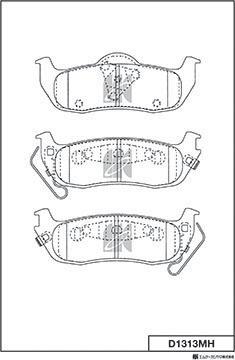 MK Kashiyama D1313MH - Комплект спирачно феродо, дискови спирачки vvparts.bg