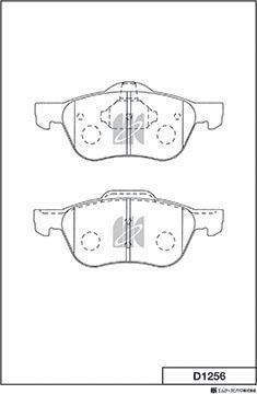 MK Kashiyama D1256 - Комплект спирачно феродо, дискови спирачки vvparts.bg