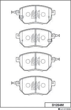 MK Kashiyama D1264M - Комплект спирачно феродо, дискови спирачки vvparts.bg