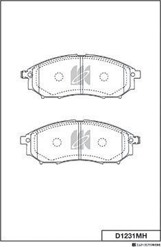 MK Kashiyama D1231MH - Комплект спирачно феродо, дискови спирачки vvparts.bg