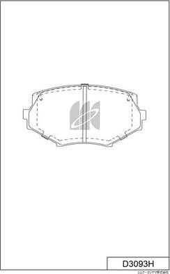 MK Kashiyama D3093H - Комплект спирачно феродо, дискови спирачки vvparts.bg