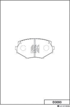 MK Kashiyama D3093 - Комплект спирачно феродо, дискови спирачки vvparts.bg