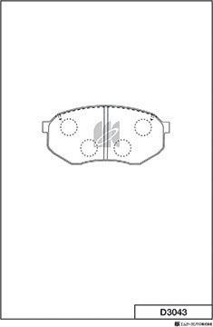 MK Kashiyama D3043 - Комплект спирачно феродо, дискови спирачки vvparts.bg