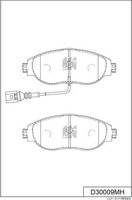 MK Kashiyama D30009MH - Комплект спирачно феродо, дискови спирачки vvparts.bg