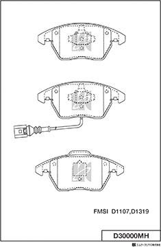 MK Kashiyama D30000MH - Комплект спирачно феродо, дискови спирачки vvparts.bg