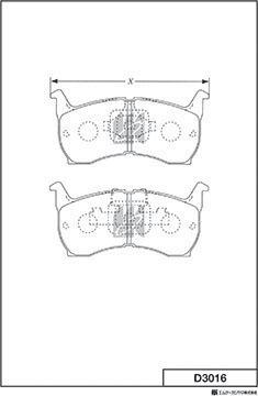 MK Kashiyama D3016 - Комплект спирачно феродо, дискови спирачки vvparts.bg