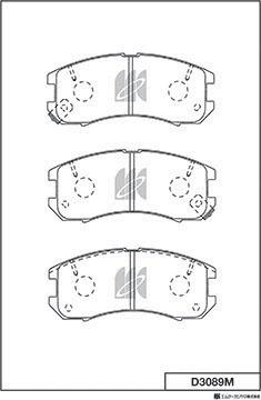 MK Kashiyama D3089M - Комплект спирачно феродо, дискови спирачки vvparts.bg