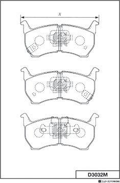 MK Kashiyama D3032M - Комплект спирачно феродо, дискови спирачки vvparts.bg