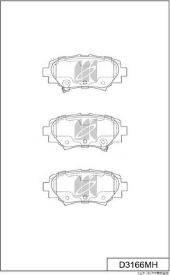 MK Kashiyama D3166MH - Комплект спирачно феродо, дискови спирачки vvparts.bg