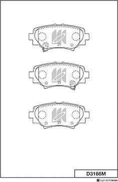 MK Kashiyama D3166M - Комплект спирачно феродо, дискови спирачки vvparts.bg